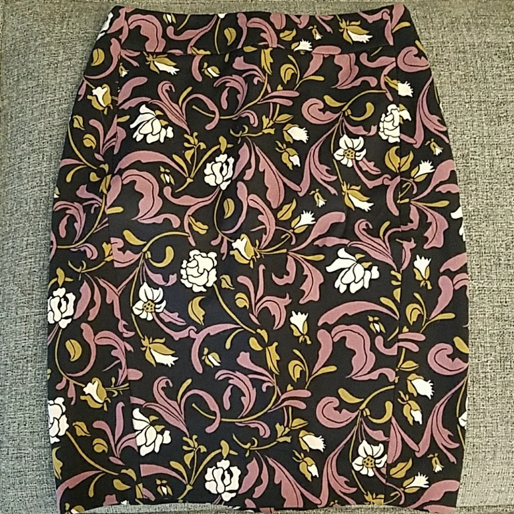 Loft Floral Pencil Skirt